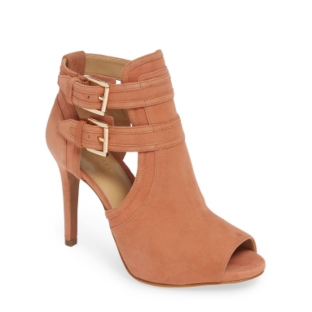 MICHAEL KORS Blaze Suede Open-Toe Bootie